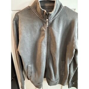 Quiksilver Mens Full Zip Fleece Sweatshirt Mock Neck Faded Grey Size M